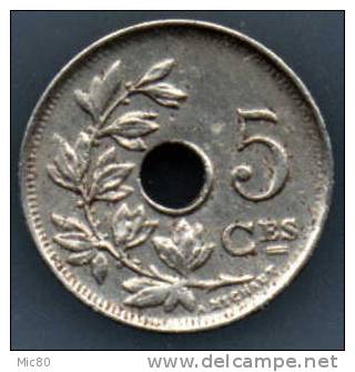 Belgique 5 Cts 1923 Légende Française Ttb - 5 Cents