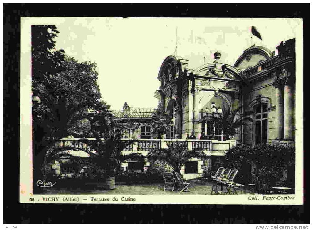 AK 98 France VICHY Allier - Terrasse Du CASINO Photo Coll. Faure-Combes Pc 1938 VICHY To Bulgarie ROUSSE /016040 - Casinos