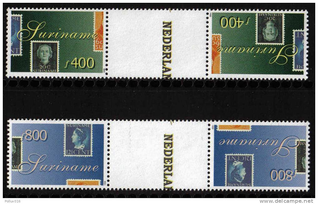 Surinam / Suriname 1998 NVPH-show Stamp On Stamp Timbre Sur Timbre Gutterpair 2 MNH - Expositions Philatéliques