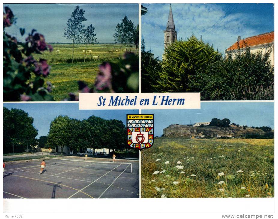 St Michel En L'Herm, L'Eglise, Le Marais, Le Tennis, Le Rocher De La Dive - Saint Michel En L'Herm