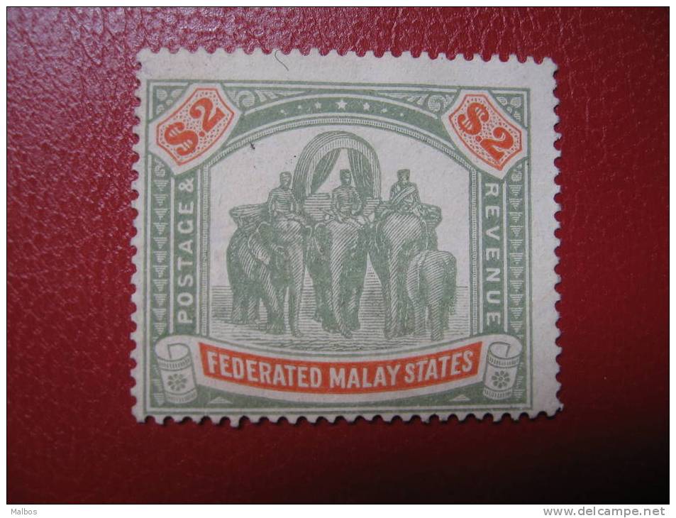 MALAISIE ETAT MALAIS FEDERES N°36 (*) Wmk "CA" Multip - Sans Gomme - Without Glue - Federated Malay States