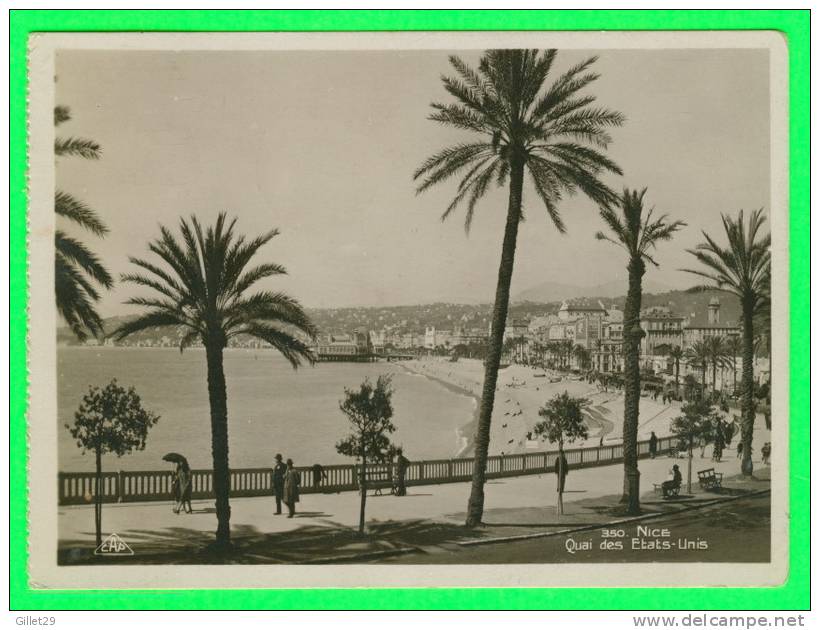 NICE (06) - QUAI DES ÉTATS-UNIS - ANIMÉE - REAL-PHOTO CAP - CIRCULÉE EN 1953 - - Places, Squares