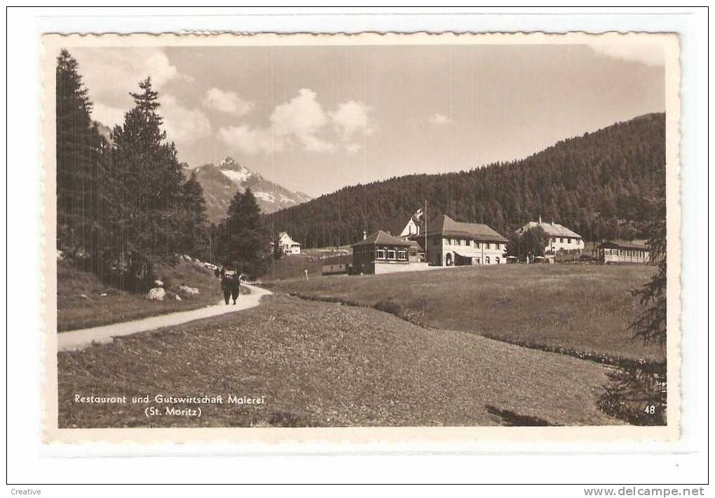 SUISSE-SCHWEIZ-SWITZERLAND. ST. MORITZ 1960.Restaurant Und Gutswirtschaft Maierei - St. Moritz