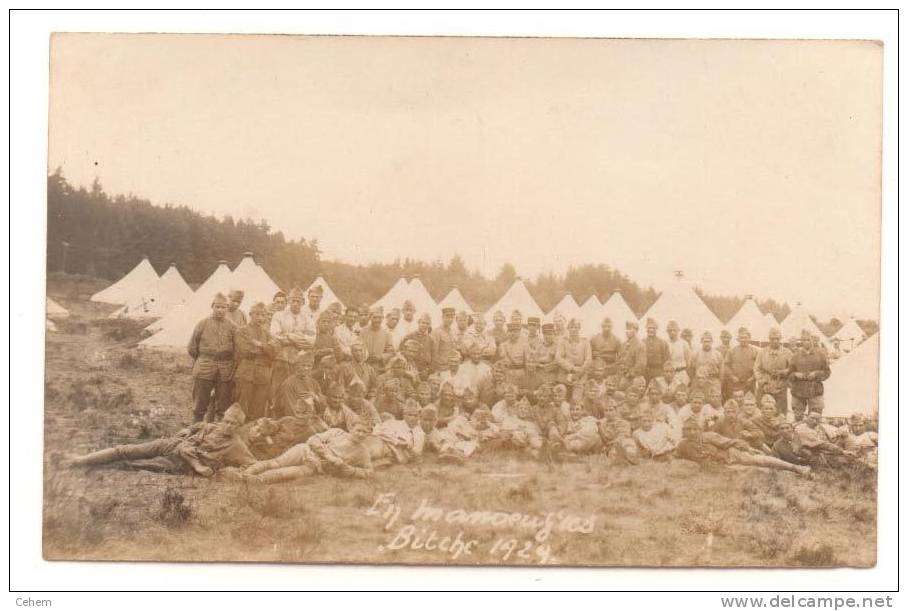 MILITARIA CARTE PHOTO 57 BITCHE 1929 REGIMENT SOLDATS EN MANOEUVRES MOSELLE - Manovre