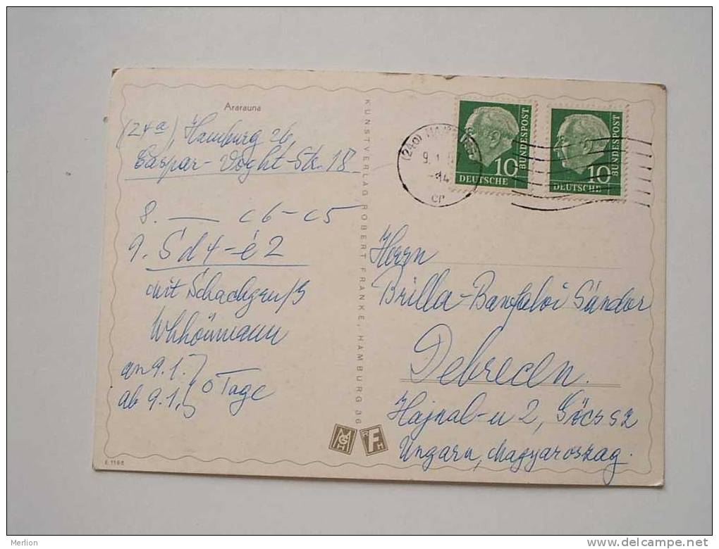 Chess Masters Correspondence - Germany  To Hungary  -  Hamburg     VF PU 1960´s   38681 - Ajedrez