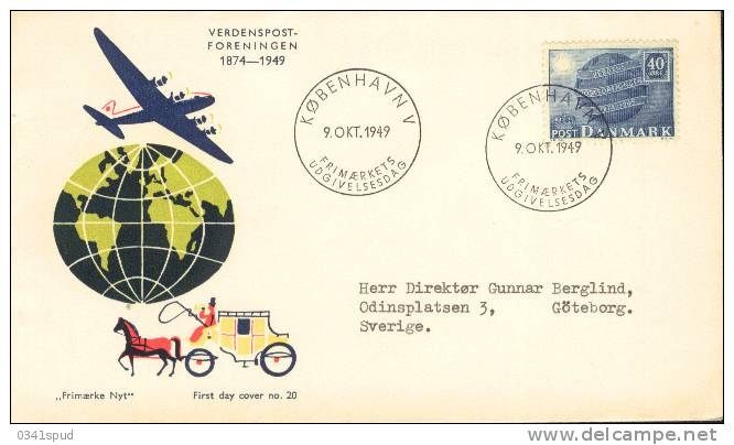 1949  Danemark  FDC   UPU - U.P.U.