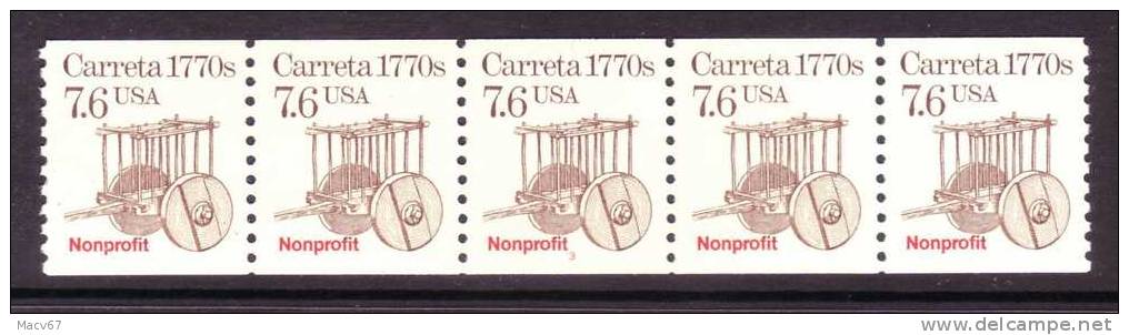 U.S. 2255X5  Plate 3  **  CARRETA - Roulettes (Numéros De Planches)