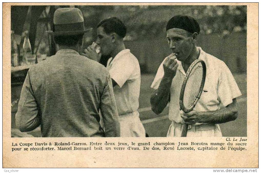 TH SPORTS Tennis, Coupe Davis, Roland Garros, Jean Borotra Mange Sucre, Lacoste, Ed Jour, 193? - Tennis