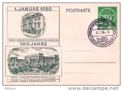 Bln018a/ P 10/11 + 22. 100 Jahre OPD Berlin Mit Sonderstempel 1.1.50 - Postkaarten - Gebruikt