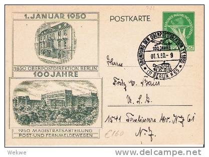 Bln107a/ P 22 OPD 100 Jahre Mit Passendem Sonderstempel 1.1.501949 - Cartes Postales - Oblitérées