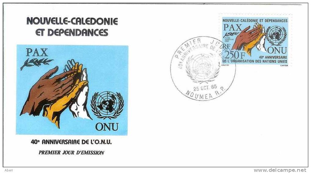 FDC 329 PA 248 - Nlle CALEDONIE - 40éme Anniversaire De L´ONU - FDC