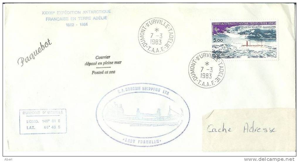 4037 PA 65 - TAAF - LADY FRANKLING - TERRE ADELIE - Cartas & Documentos