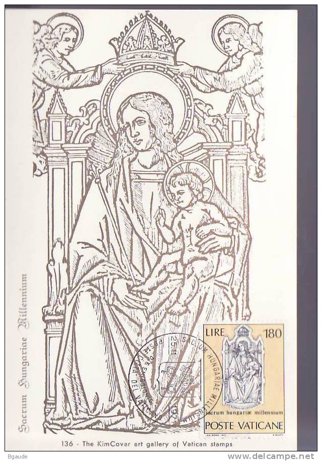 VATICAN CARTE MAXIMUM NUM.YVERT 532 SAINT ETIENNE ROI DE HONGRIE - Maximumkarten (MC)