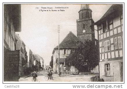 Cpa DANNEMARIE - église Et Route De Delle - Dannemarie