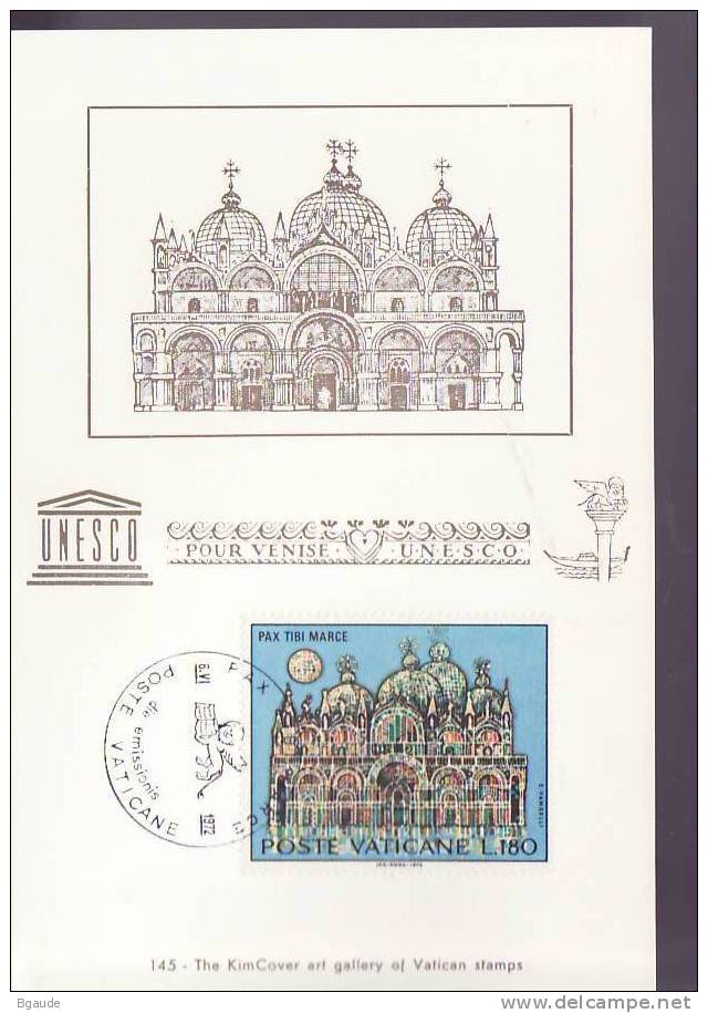 VATICAN CARTE MAXIMUM NUM.YVERT  541 SAUVER VENISE  UNESCO - Maximumkarten (MC)