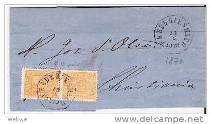 Nor073/- NORWEGEN -  Frederikshald 1870 Facit Nr. 12 (Praktexemplar)  Brief, Cover, Letter, Lettre - Briefe U. Dokumente