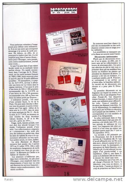 La Philatélie Française N°456 Juin 1992  Organe Officiel  TBE - Französisch (ab 1941)