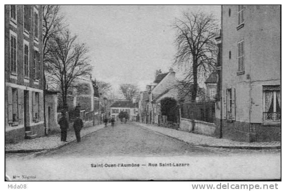 95.SAINT OUEN L'AUMONE.   RUE SAINT LAZARE.  Carte Colorisee. - Saint-Ouen-l'Aumône