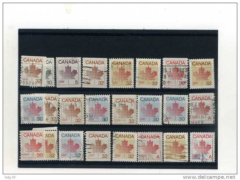 - CANADA 1980/89 . ENSEMBLE DE TIMBRES DU CANADA . - Oblitérés