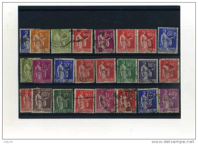 -  FRANCE 1900/45 . 1932/39 . SUITE  PAIX DE LAURENS OBLITERES . - 1932-39 Vrede