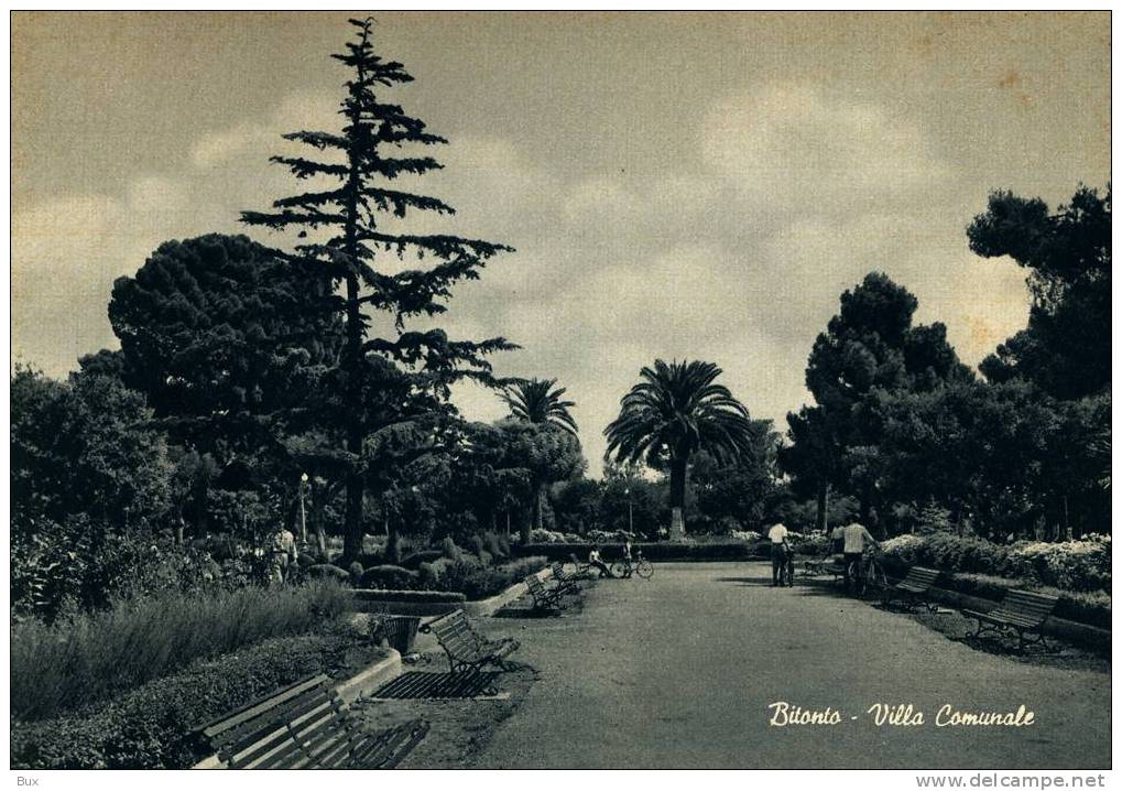 BITONTO VILLA COMUNALE PUGLIA BARI  NON VIAGGIATA  COME DA FOTO IMMAGINE  OPACA - Bitonto