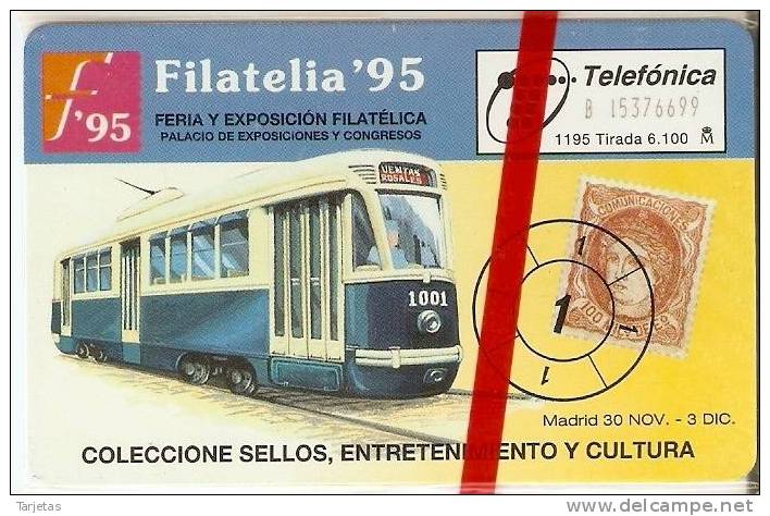 TARJETA DE UN TREN  FILATELIA´95 NUEVA Y TIRAJE 6100   (SELLO-STAMP) - Sellos & Monedas