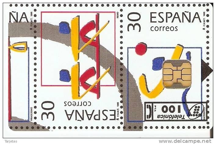 TARJETA PLAZA MAYOR DE MADRID TIRADA 6100  (SELLO-STAMP) - Stamps & Coins