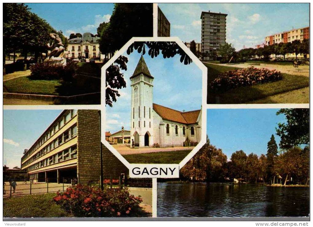 CPSM. GAGNY. DIVERS ASPECTS DE LA VILLE. DATEE 1998. - Gagny