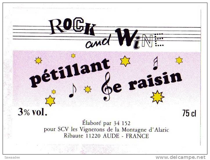 ETIQUETTE - PETILLANT DE RAISIN - ROCK AND WINE - Música