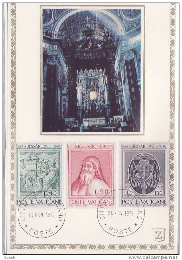 VATICAN CARTE MAXIMUM NUM.YVERT  549/551  500 ANS MORT DU CARDINAL BESSARIONE - Maximumkarten (MC)