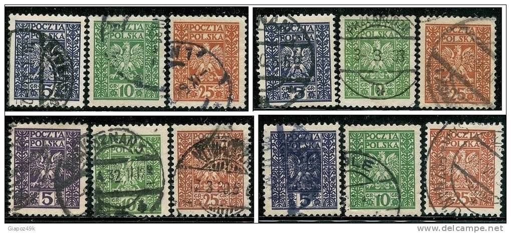 ● POLONIA - Repubblica - 1928 / 29  -  N. 346 / 48  Us. Serie Completa  -  Lotto  352 /53 /54 /55 - Gebruikt