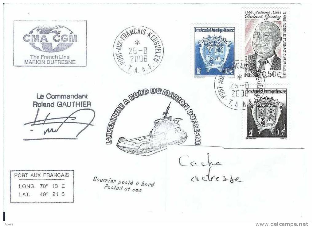 4050 L´AVENTURE à Bord Du MARION DUFRESNE - KERGUELEN - TAAF - Lettres & Documents