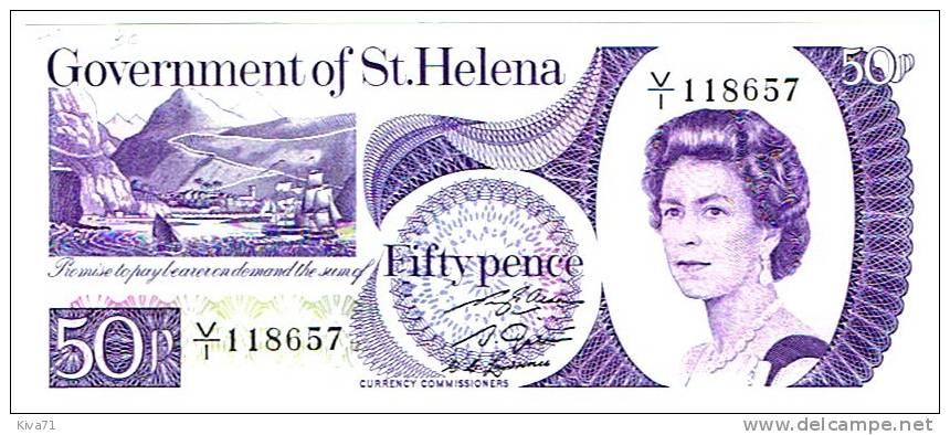 **Pas Courant** 50 Pence   "ÎLES SAINT-HELENE"   P5  UNC    Bc  3 - St. Helena