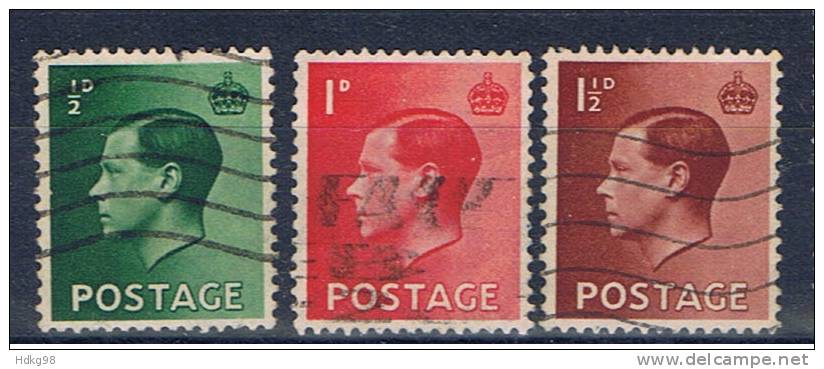 GB Großbritannien 1936 Mi 193-95 Edward VIII. - Used Stamps