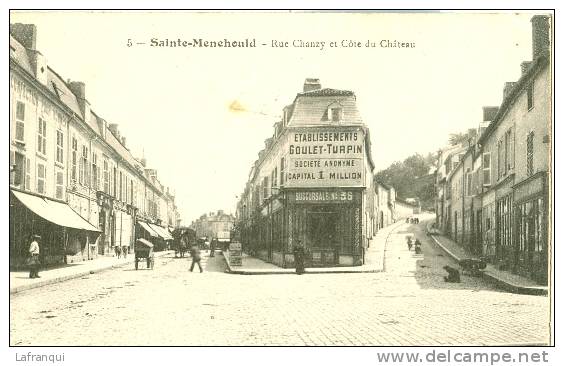 MARNE - Ref 51215-sainte Menehould - Rue Chanzy Et Cote Du Chateau - Etablissements Goulet Turpin   - Bon Etat - Sainte-Menehould