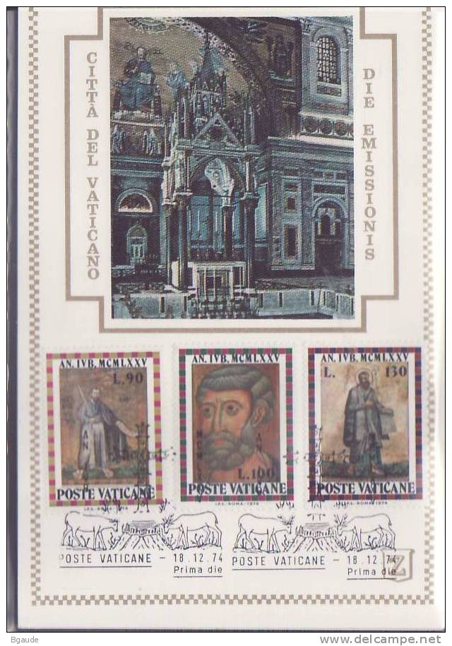 VATICAN CARTE MAXIMUM NUM.YVERT  588/589/590 ANNEE SAINT MOSAIQUES - Cartes-Maximum (CM)