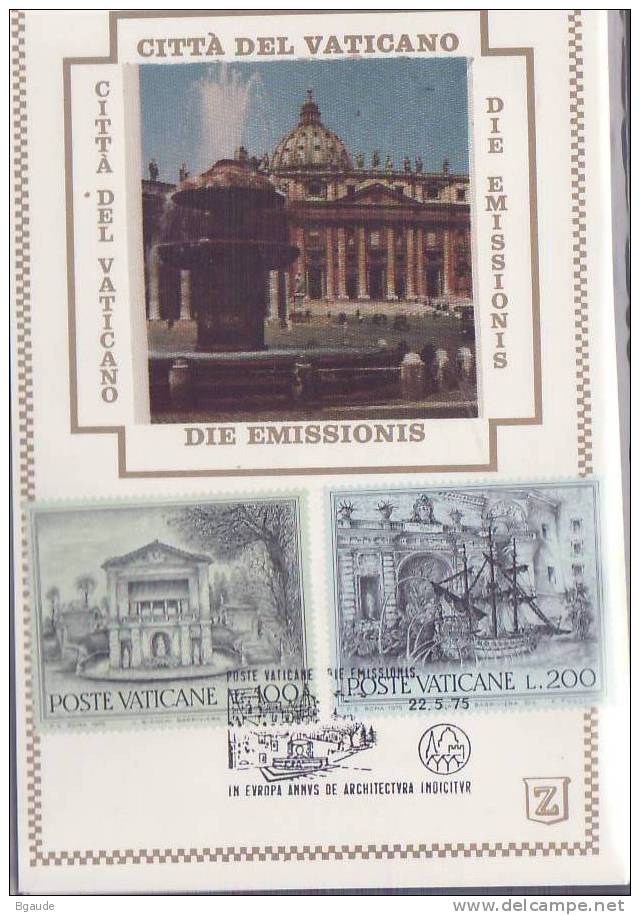 VATICAN CARTE MAXIMUM NUM.YVERT  598/599 ANNEE DU PATRIMOINE LES FONTAINES - Cartas Máxima