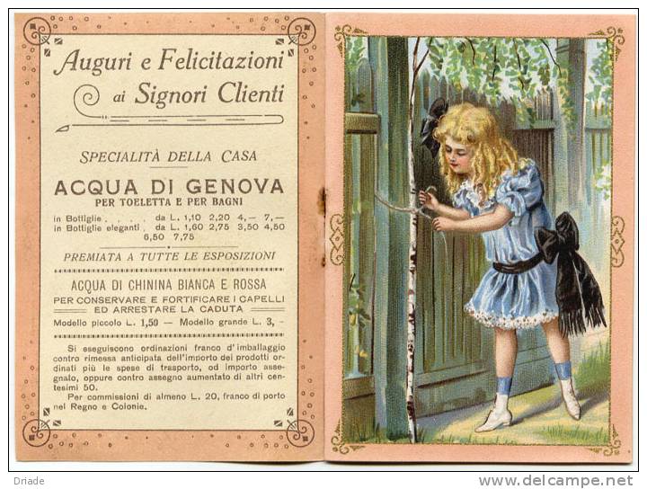 CALENDARIO FORMATO PICCOLO PROFUMERIA STEFANO FRECCERI GENOVA PUBBLICITA DISTILLERIA ANNO 1916 - Petit Format : 1901-20