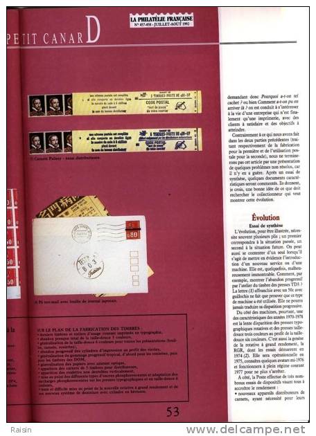 La Philatélie Française N°457 458 Juillet-Août 1992 Organe Officiel TBE