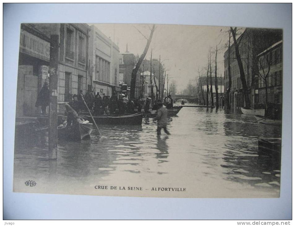 CRUE DE LA SEINE  :  ALFORTVILLE  -  Carte Animée - Alfortville