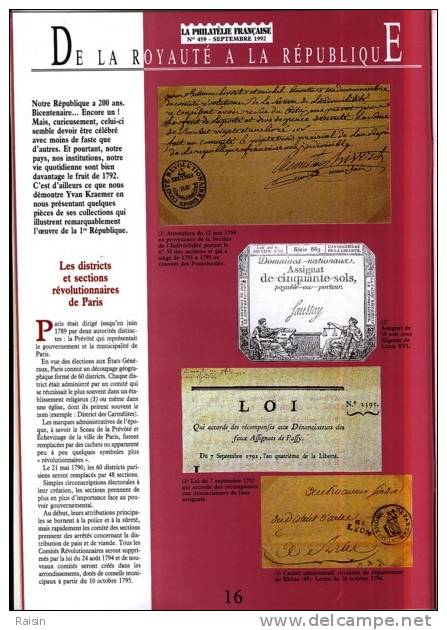 La Philatéie Française N°459 Sept. 1992 Organe Officiel  TBE - Français (àpd. 1941)