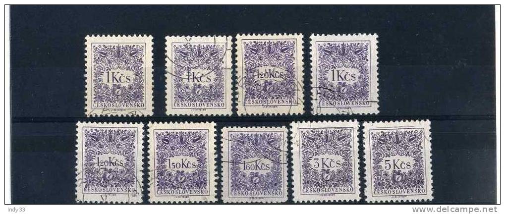 - ENSEMBLE DE TIMBRES DE TCHECOSLOVAQUIE . TAXES 1954 - Timbres-taxe