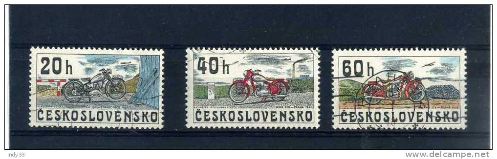 - ENSEMBLE DE TIMBRES DE TCHECOSLOVAQUIE SUR LES MOTOS . - Motorbikes