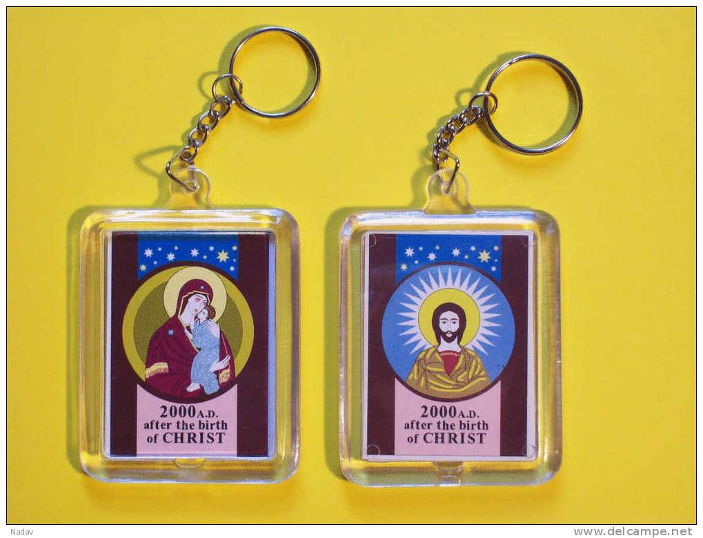 D672/1- Souvenir Key- Ring Chain With The Holy Land &ndash; Millenium ! - Key-rings