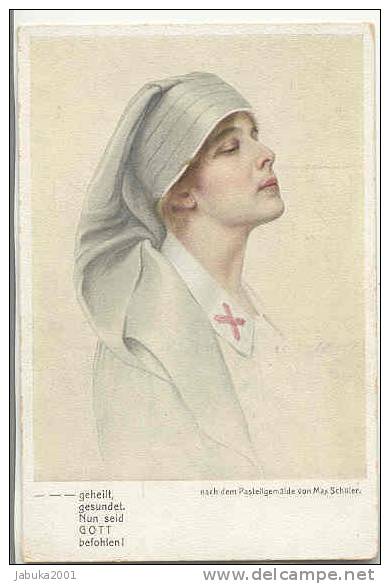 MILITARY WWI RED CROSS  NURSE SIGNED  OLD POSTCARD  #16 - Red Cross