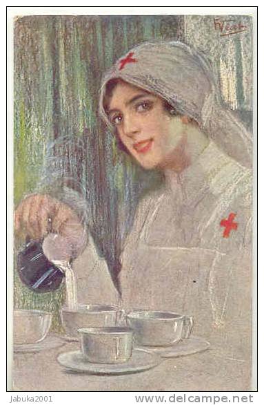 MILITARY WWI RED CROSS  NURSE SIGEND VECCHI OLD POSTCARD  #026 - Cruz Roja