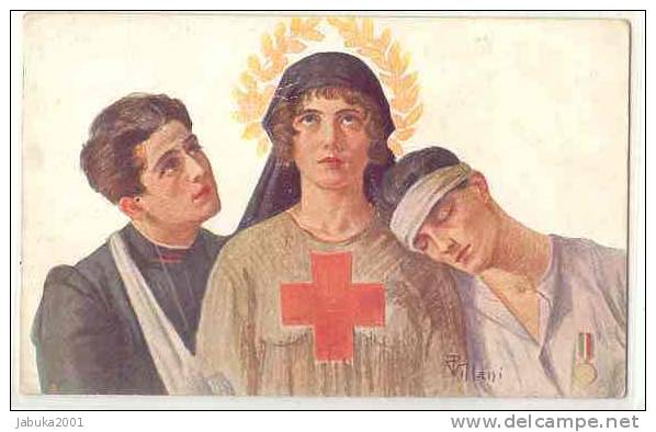 MILITARY WWI RED NURSE CROSS  SIGNED OLD POSTCARD  #032 - Red Cross