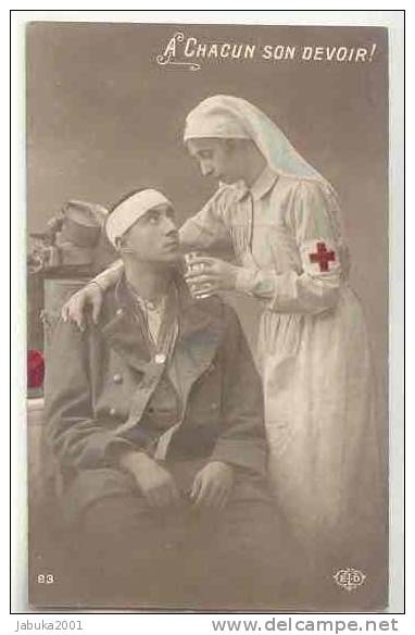 MILITARY WWI RED CROSS NURSE   OLD POSTCARD  #039 - Croix-Rouge