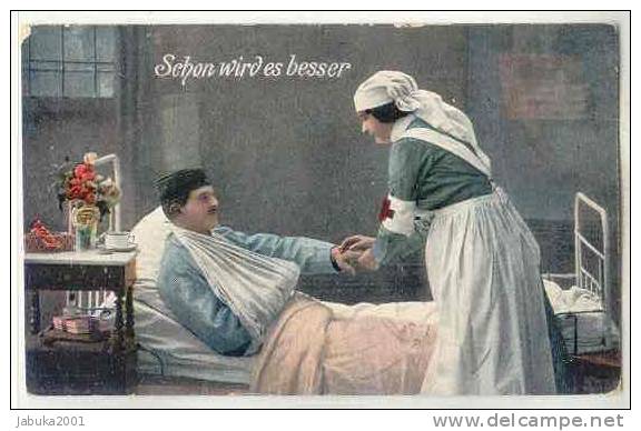 MILITARY WWI RED CROSS NURSE  OLD POSTCARD  #047 - Rotes Kreuz