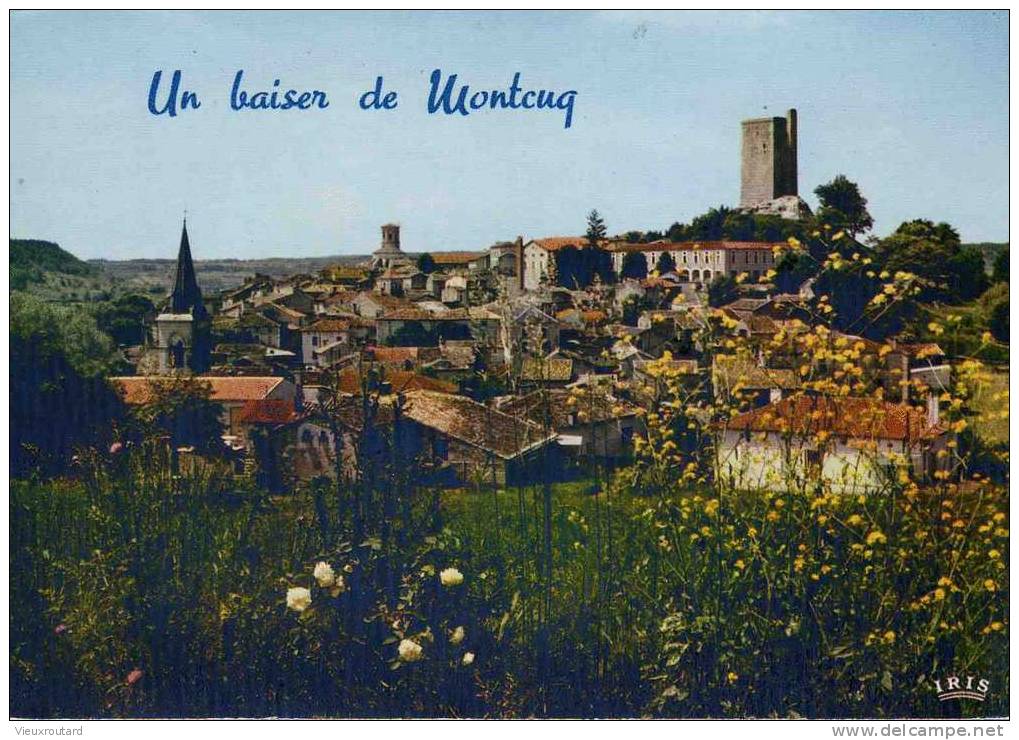 CPSM. MONTCUQ.  VUE D'ENSEMBLE. - Montcuq